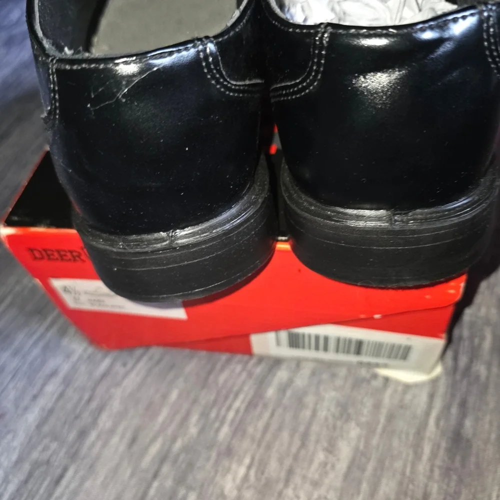 Deer‎ Stags Gabe Black Boys Lace Up Oxford Dress Shoes Size 4.5 M Bicycle Toe